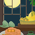 Mid-Autumn Festival Moon Cake Illustration
