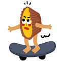 Custard tart loves skateboarding